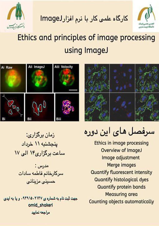  کارگاه آموزش مجازی «نرم افزار ImageJ»